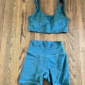 Paragon Fitwear Teal Sports Bra and Shorts Set